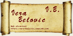 Vera Belović vizit kartica